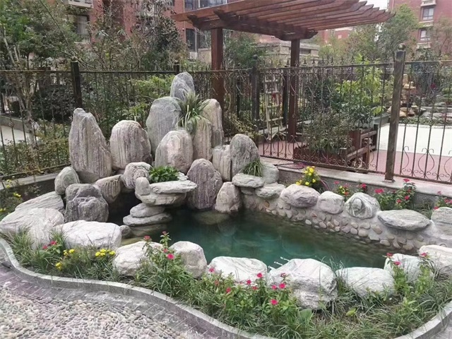 惠州庭院假山鱼池制作视频